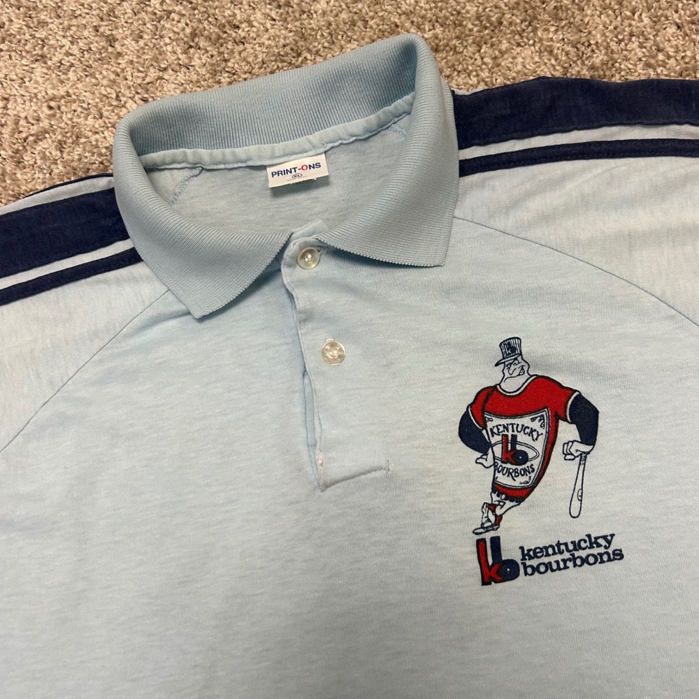 Vintage Kentucky Bourbons Professional Softball Polo Shirt Size XL USA Made‎ 80s